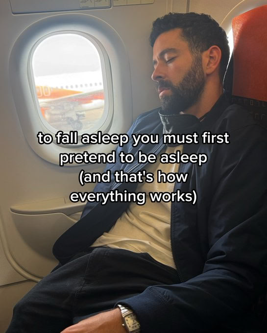 Pretend to sleep to sleep