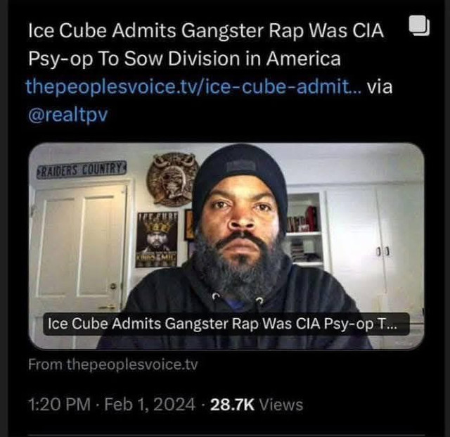 Gangsta rap is CIA psyop