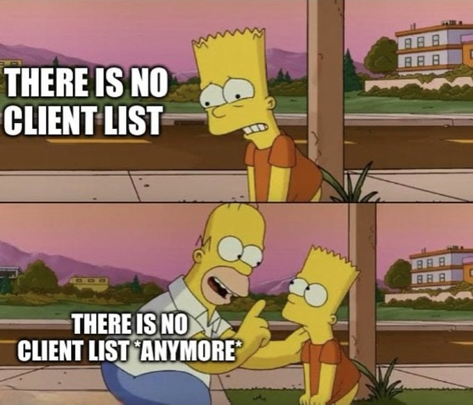 There is no client list *anymore*