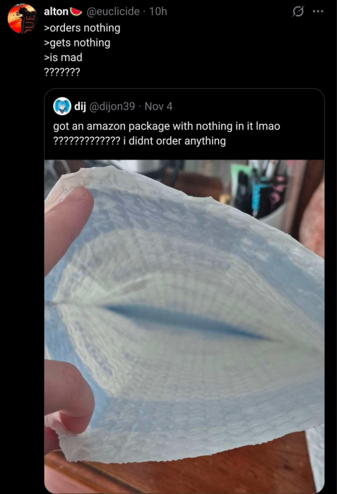 Order nothing, get nothing